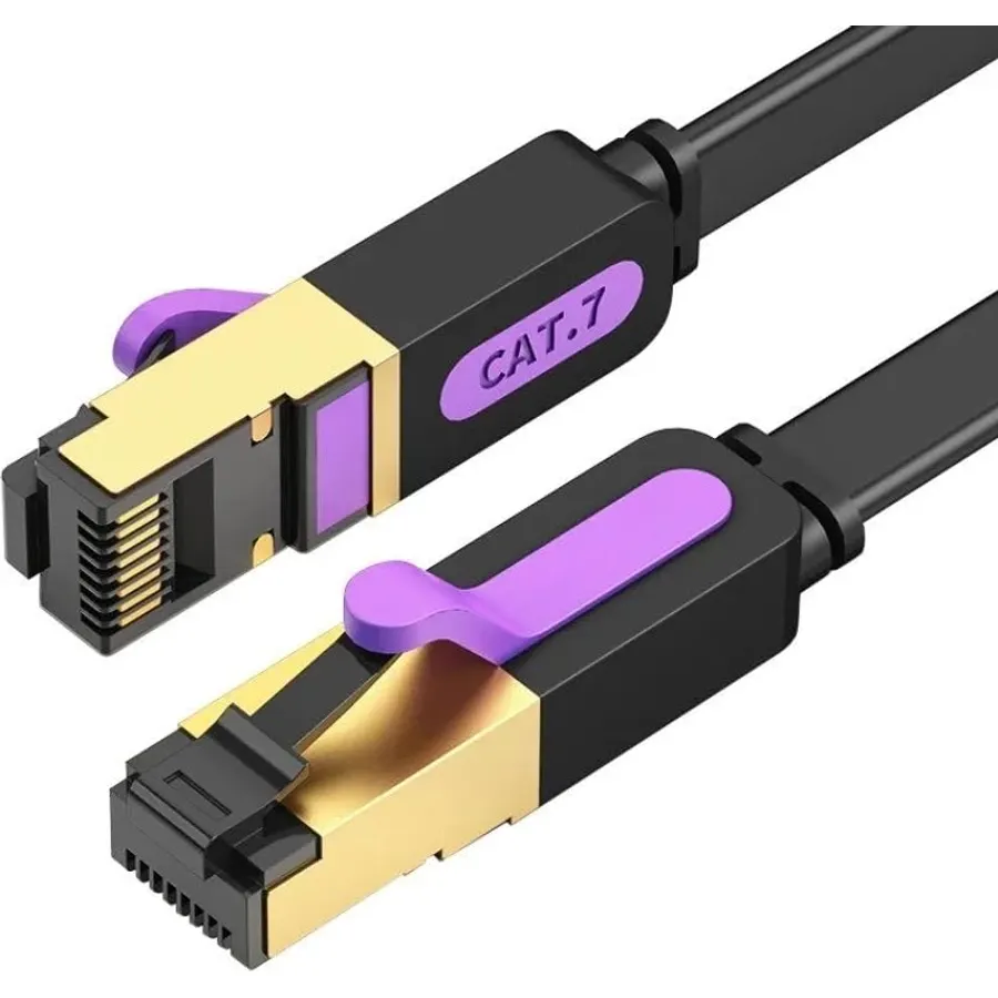 1.5m Black RJ45 Cat7 STP AWG30 High Speed and Anti-Interference Network Cable