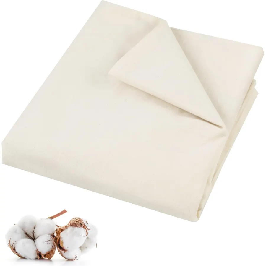 100% Cotton Muslin Fabric, 63 Inch X 2 Yards Unbleached Fabric by The Yard