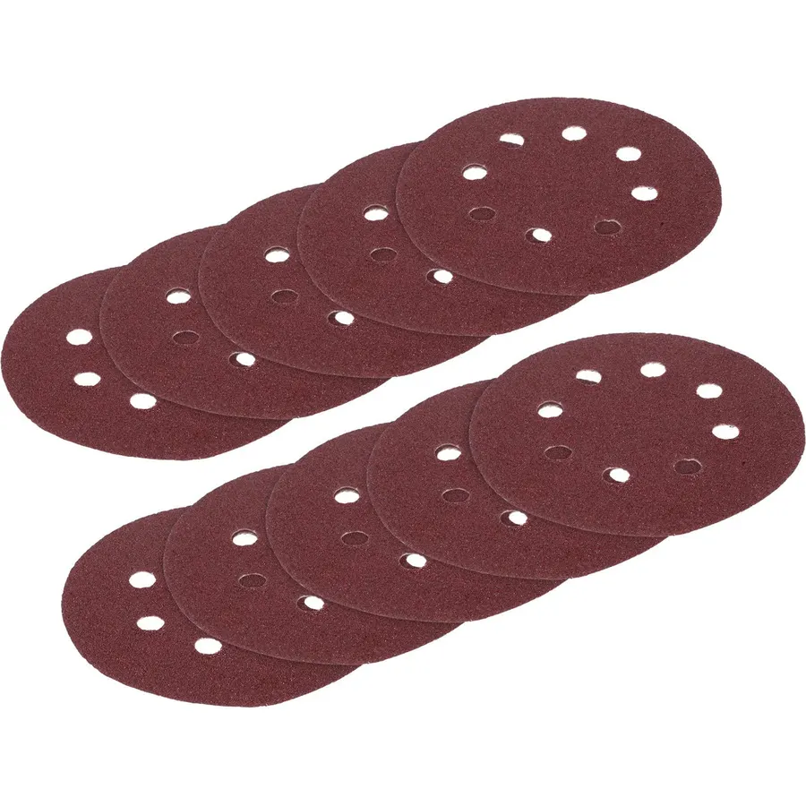 100pcs Inch 60 Grit Sanding Discs, 8 Hole Hook and Loop Round Pads
