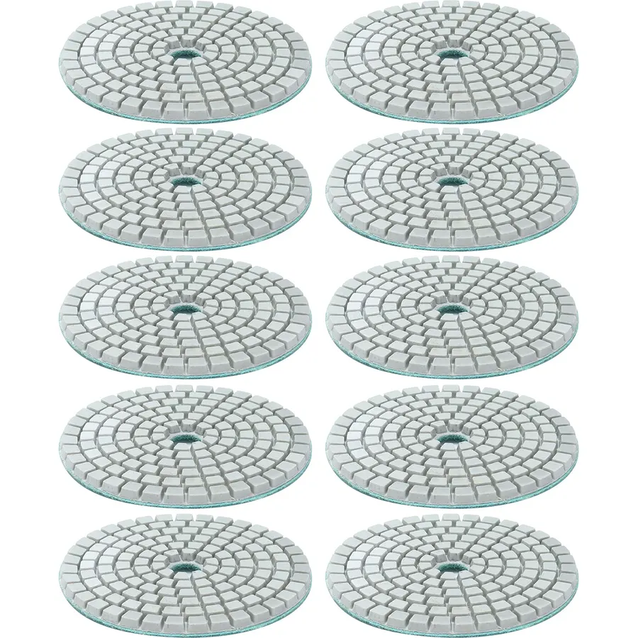 10Pcs 3in Diamond Wet Polishing Pad Soft Grinding Discs Polisher Accessories for Granite Marble (3-inch White Background Water-Grinding disc (2000)