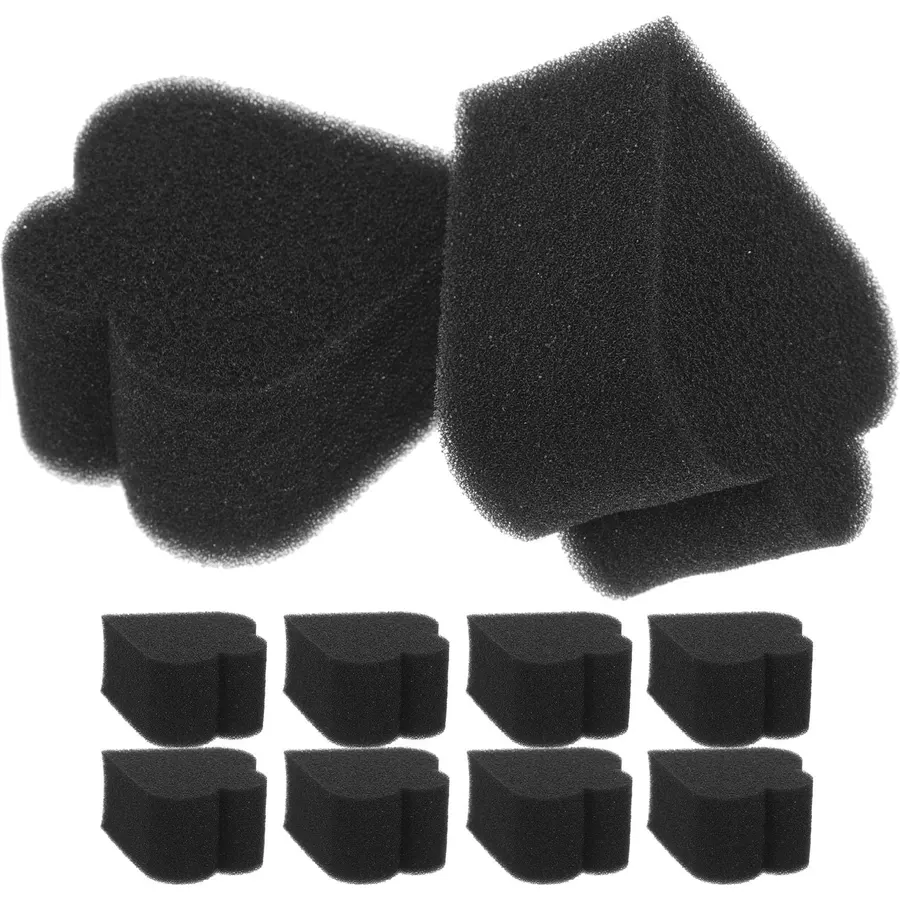 10pcs Black Pointed Makeup Sponge Puff with Flat Sides