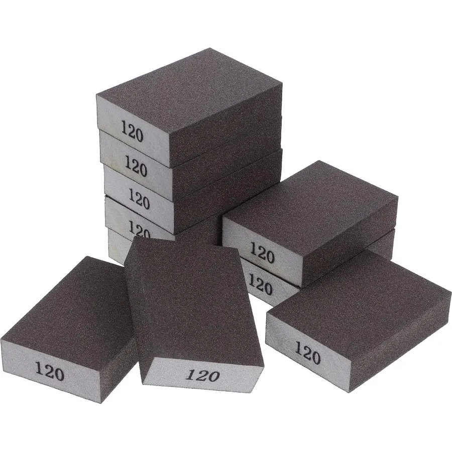 10pcs Grit Double Sided Sanding Sponge Block, Reusable Abrasive