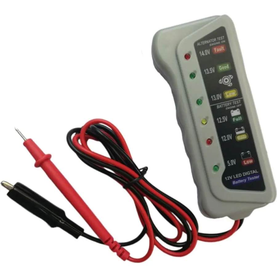 12v Battery Tester Digital Charging System Analyzer with LED Status