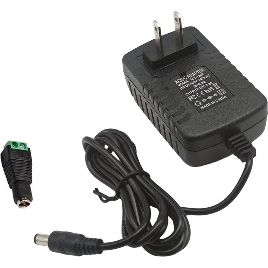 12V DC Power Supply 2A 24W AC/DC Adapter, 100-240 50/60Hz