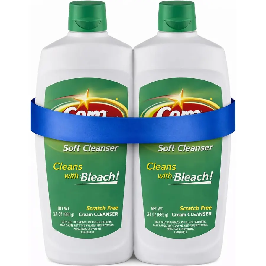 2-Pack Soft Cream Cleanser with Bleach, Scratch-Free Multi-Surface Cleaner, Bathroom & Kitchen Cleaning Solution, 24 oz Bottles (Total 48 oz)