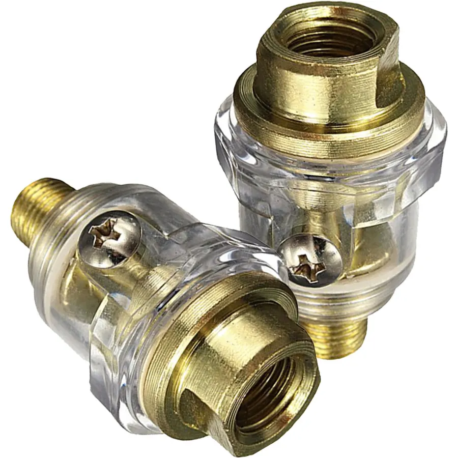 2pcs 1/4 Inch Mini In-line Oiler Pneumatic Air Tool Accessory Golden