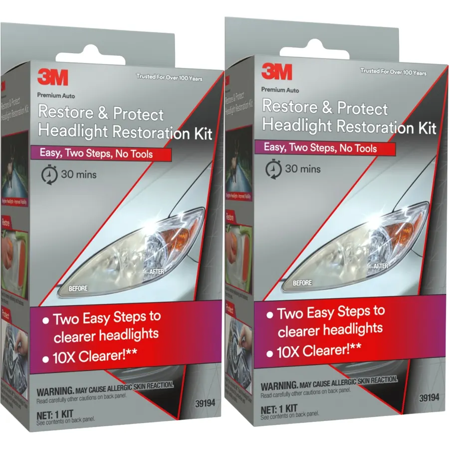 3M Headlight Restoration Kit with Trizact Sanding Discs, 2 Pack