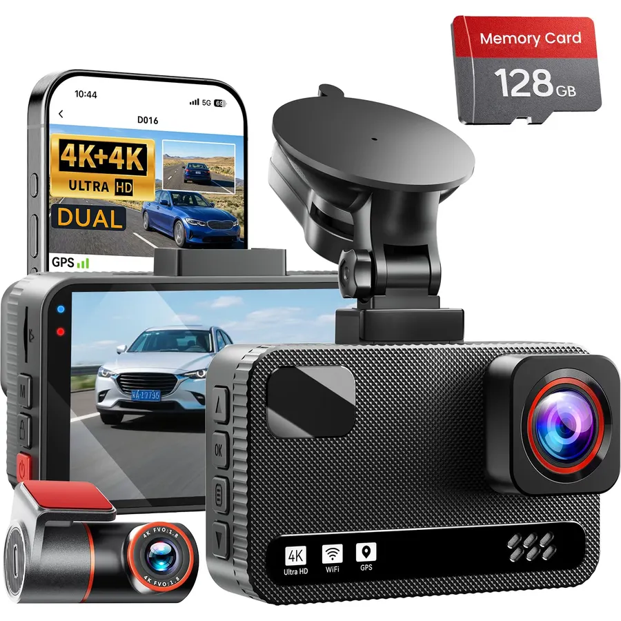 70mai 4K Dash Cam Front and Rear, 4K+1080P Dual STARVIS 2 Car Dash Camera for Cars, 4G LTE Remote Access, WiFi 6, GPS, 24H Parking Mode