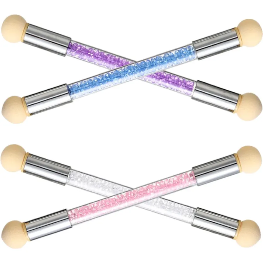 4pcs Double Headed Nail Sponge Pen Set for Gradient Art and Gel Polish