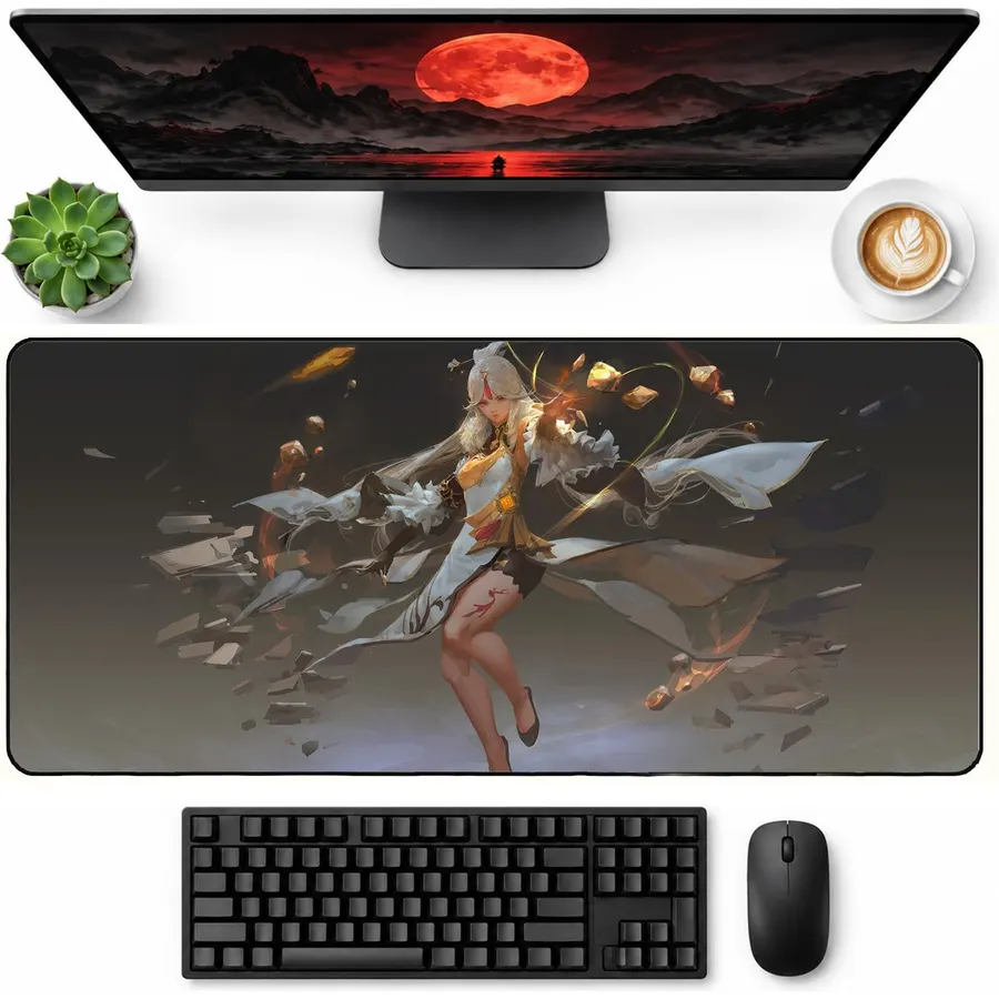 Anime-Themed Gaming Mouse Pad(a97)(27.6 × 11.8 inch/Albedo-127)