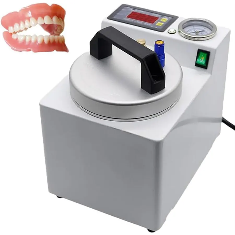 Auto Digital Pressure Pot for Denture Base, 3kg/cm2 Polymerization Machine with Air Pump, 50C Temp Control, Instant Repair Tool for Dental Lab & Clinic Use