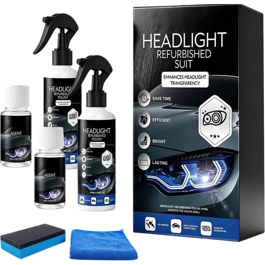Automotive Headlamp Restoration Fluid Kit, Headlight Restoration Kit