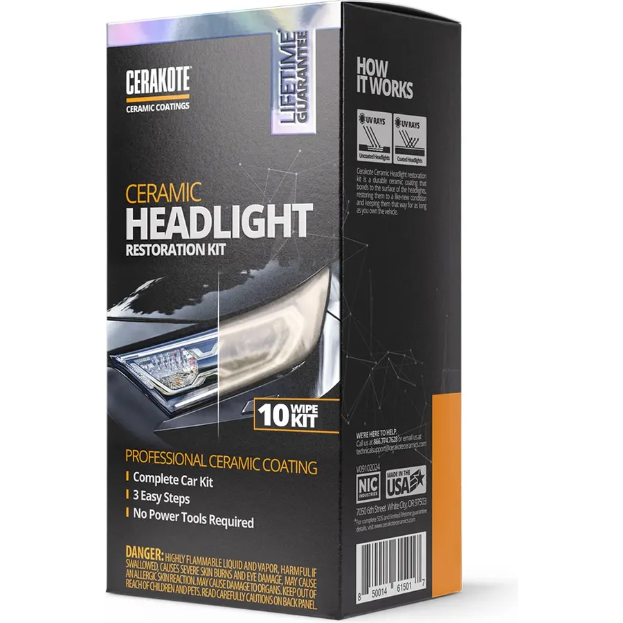 CERAKOTE® Ceramic Headlight Restoration Kit, 10 Wipe Kit