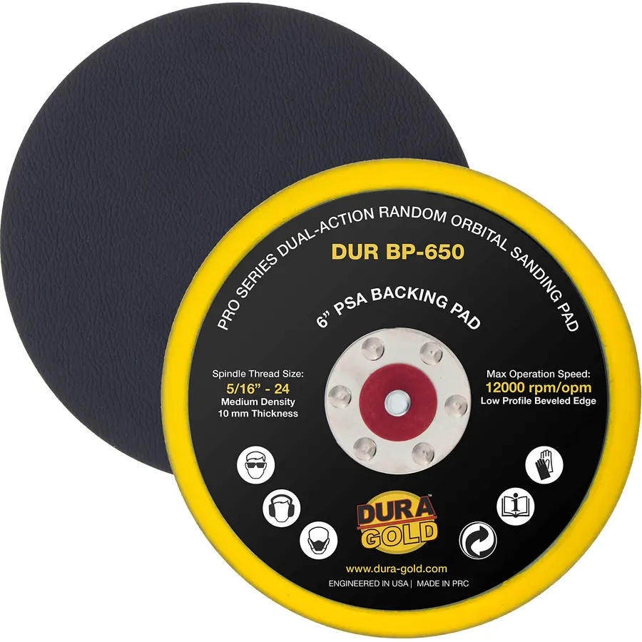 Dura-Gold Pro Series 6" PSA DA Sander Backing Plate Pad - Flexible Low