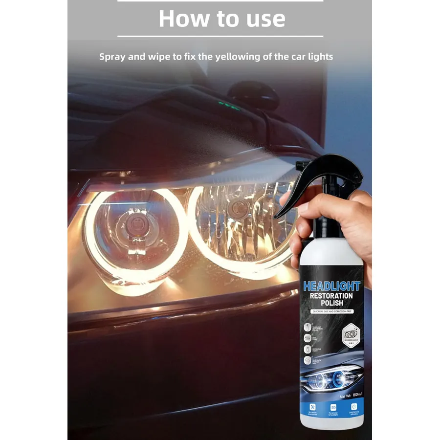 Head Light Cleaner for Cars, Head Light Cleaner, Headlights Cleaner, Headlight Restoration Kit, Headlight Restoration Polish, Ceramic UV Coating Fixes Faded Oxidized Headlights for Auto Vehicles
