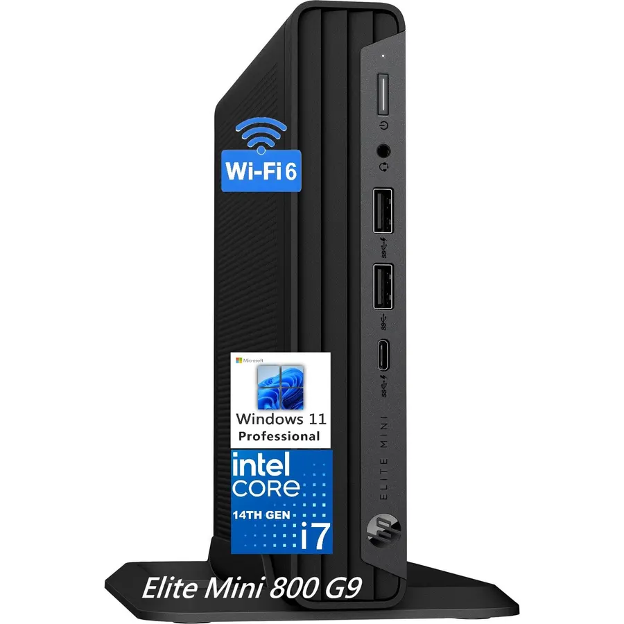 HP Elite Mini 800 G9 Business Desktop Computer PC | Intel i7-14700 20-Core up to 5.4GHz | 16GB DDR5 | 512GB SSD | Windows 11 Pro | WiFi 6 | Compact Office Computer | Keyboard & Mouse Included