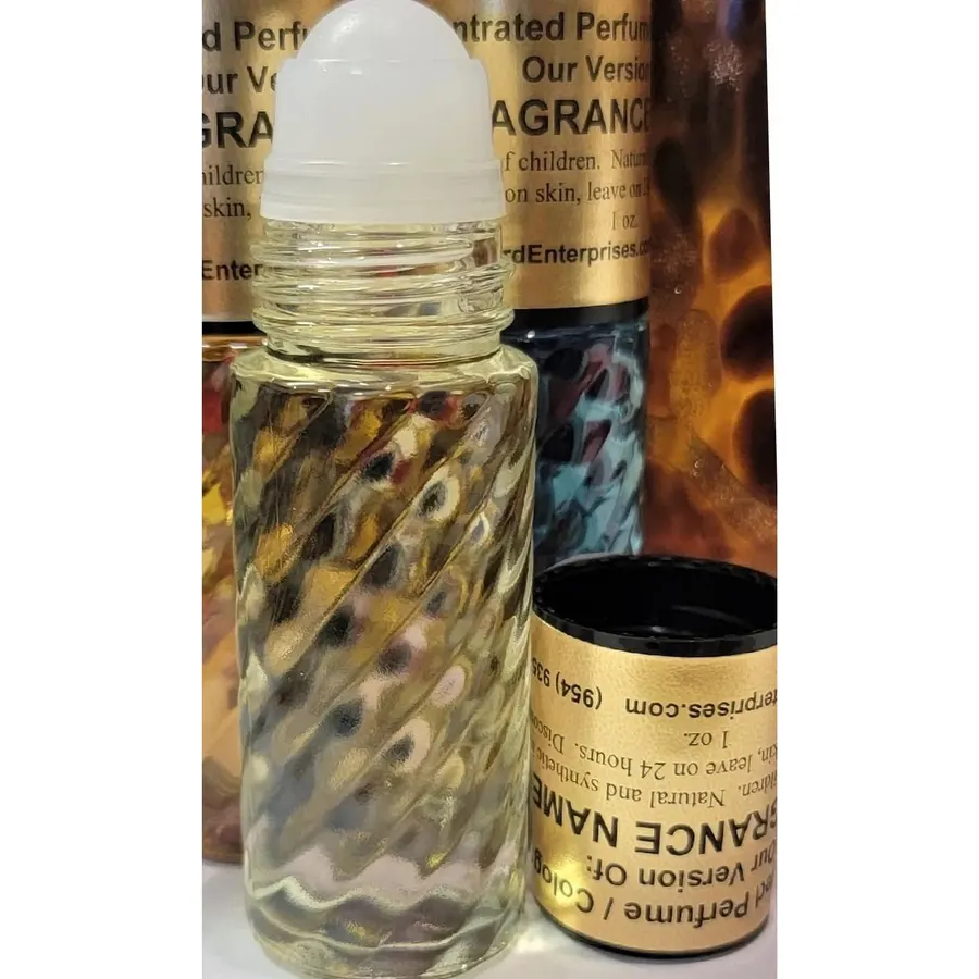 HYWD Enterprises Cologne Oil Comparable to BULG RI SOIR for Men, Fragrance Rendition, Eau de Parfum, 1 oz. (30ml) Swirly Glass Roll on