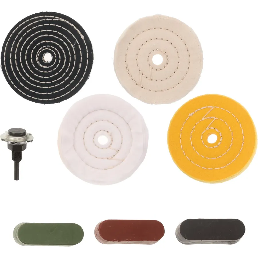Inch Cloth Buffing Wheel Set with Compounds for Metal Polishing