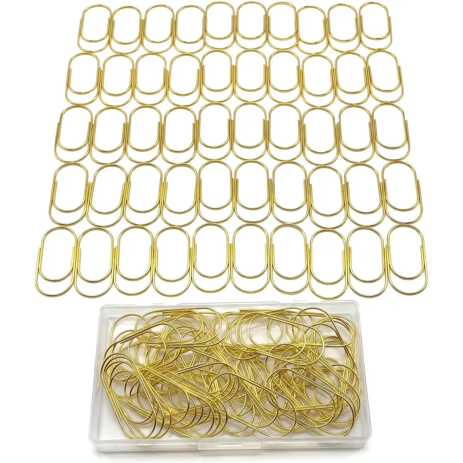 Jumbo Gold Paper Clips Heavy Duty Paperclips, 2 Inch, 50 Pcs