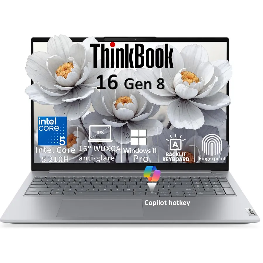Lenovo ThinkBook 16 Gen 8 Laptop, Intel Core 5 210H, 64GB DDR5, 2TB SSD