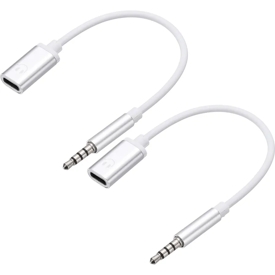 MECCANIXITY USB C Female to 3.5mm Male Type C to Aux Adapter Silver
