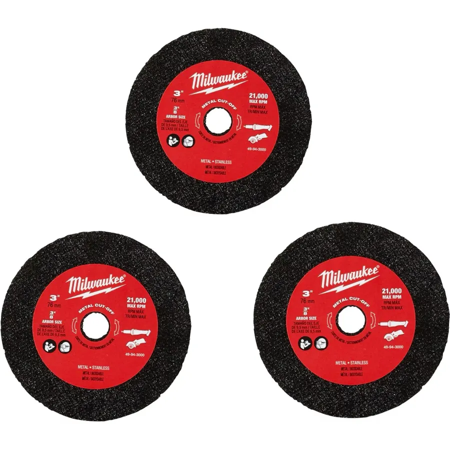 (Pack of 3) Replacement for Milwaukee 49-94-3000 3" Metal Cut Off Wheel MAX 20,000 RPM