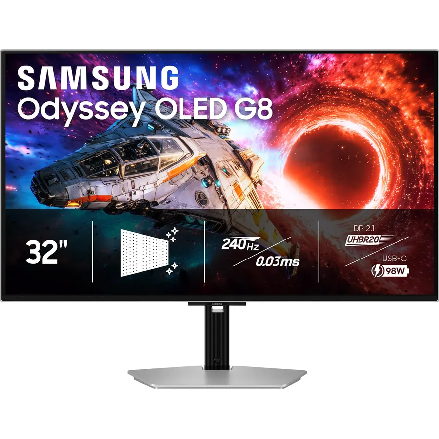 Samsung 32 Odyssey Neo G8 (G85NB) 4K UHD 240Hz 1ms G-Sync 1000R Curved Gaming Monitor, Quantum HDR2000, AMD FreeSync Premium Pro, Matte Display