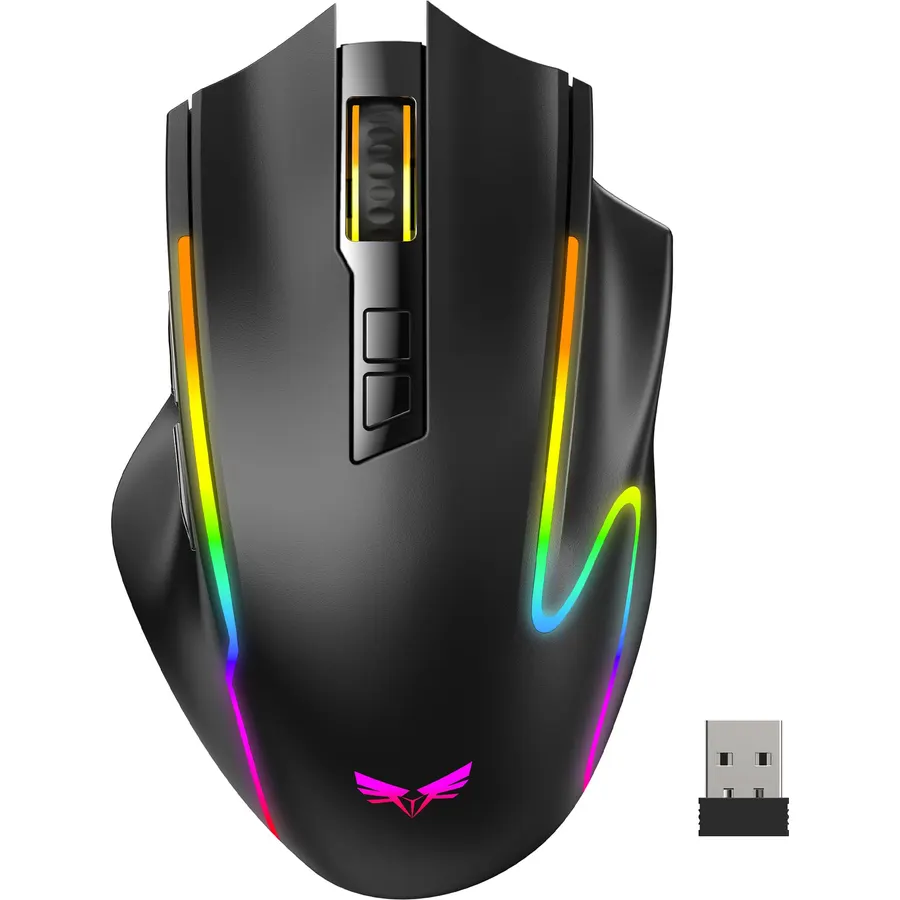 TECKNET Wireless Gaming Mouse,2.4GHz/USB-C, 1000Hz,7 Custom Buttons 13 RGB
