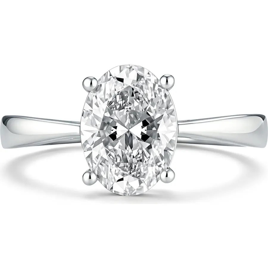 Women Solitaire Lab Grown Diamond Engagement Wedding Ring